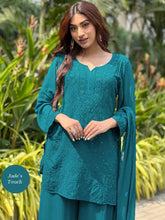 Jade’s Touch Short Chikankari Short Kurta-Sharara Set